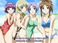 Four anime girls on a harem
